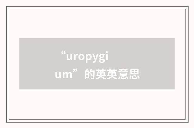 “uropygium”的英英意思
