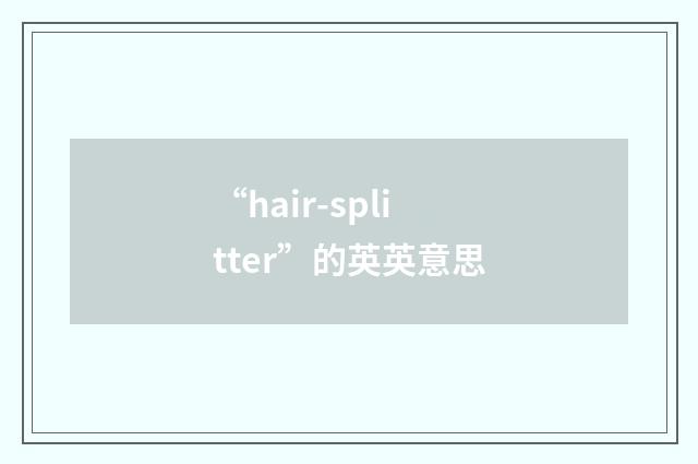 “hair-splitter”的英英意思