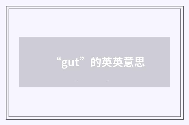 “gut”的英英意思