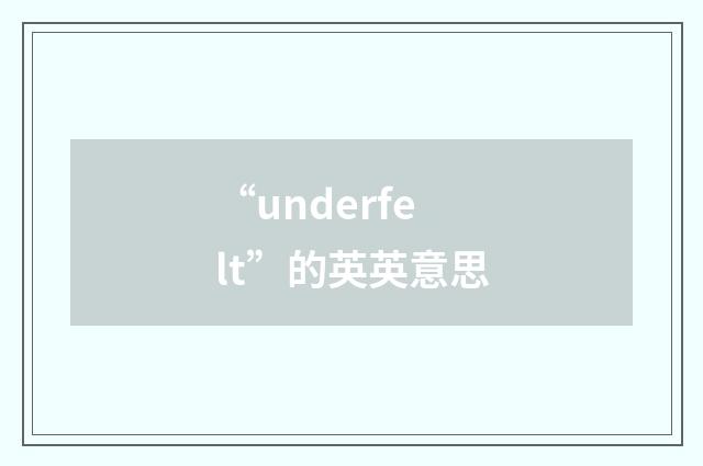 “underfelt”的英英意思