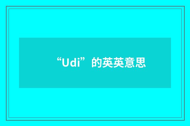 “Udi”的英英意思