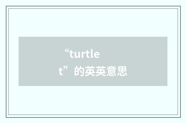 “turtlet”的英英意思
