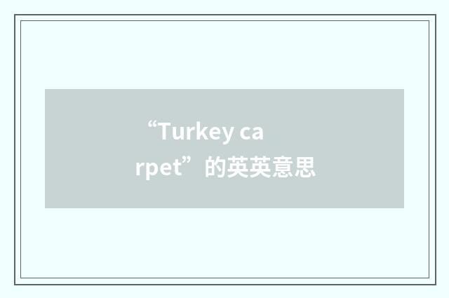 “Turkey carpet”的英英意思