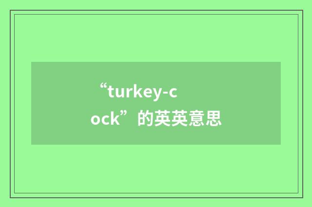 “turkey-cock”的英英意思