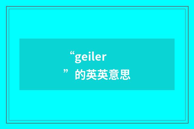 “geiler”的英英意思