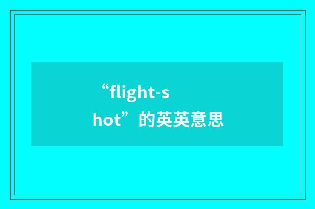 “flight-shot”的英英意思