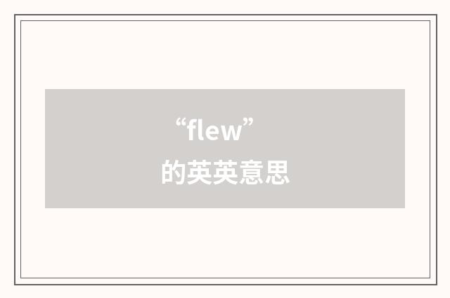 “flew”的英英意思