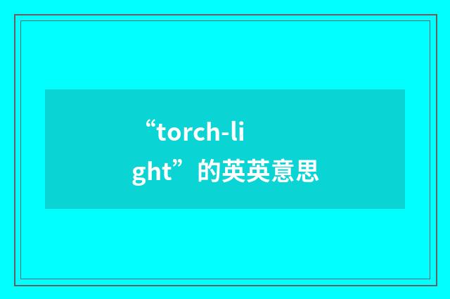 “torch-light”的英英意思