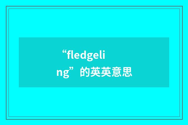 “fledgeling”的英英意思