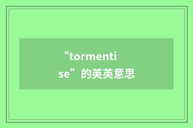“tormentise”的英英意思