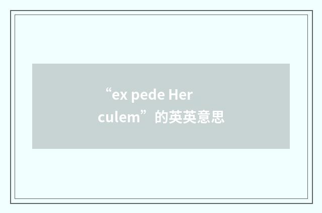 “ex pede Herculem”的英英意思