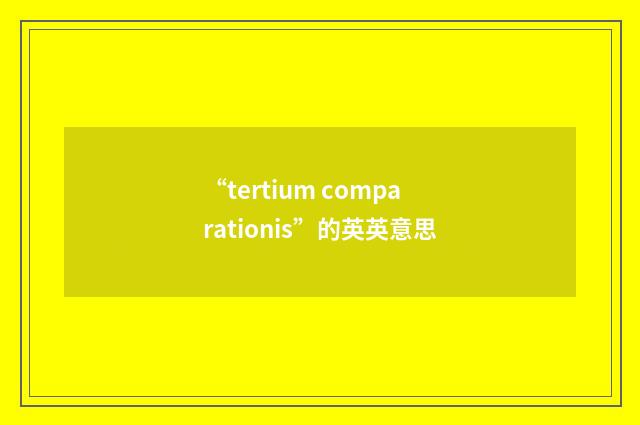 “tertium comparationis”的英英意思