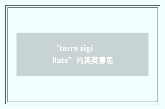 “terre sigillate”的英英意思