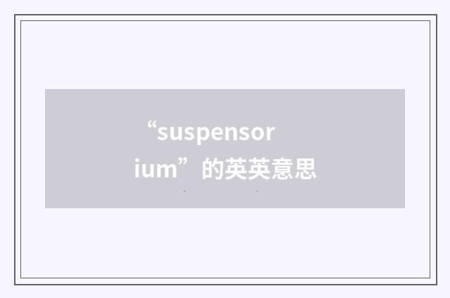 “suspensorium”的英英意思