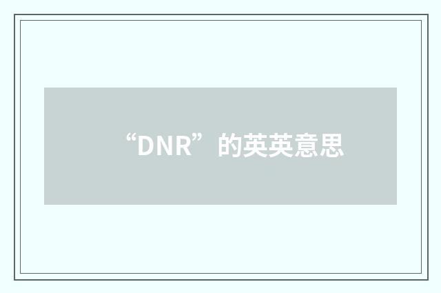 “DNR”的英英意思