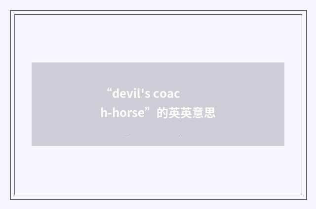 “devil's coach-horse”的英英意思