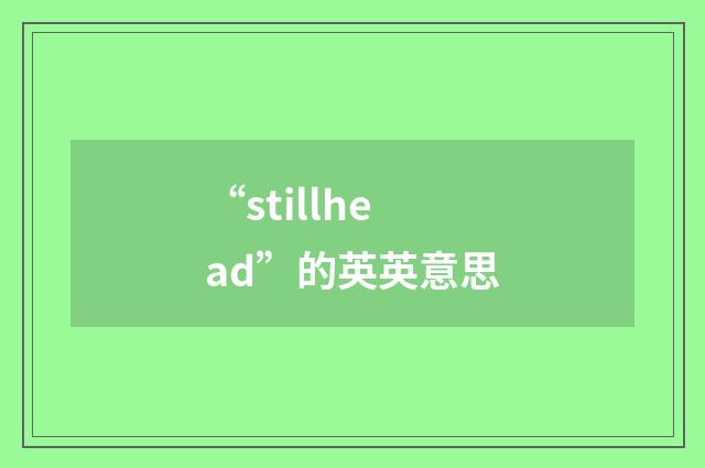 “stillhead”的英英意思