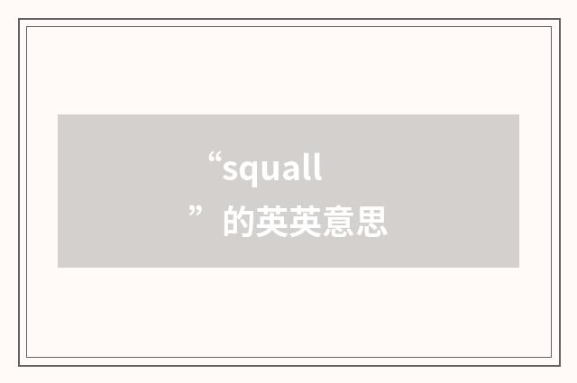 “squall”的英英意思