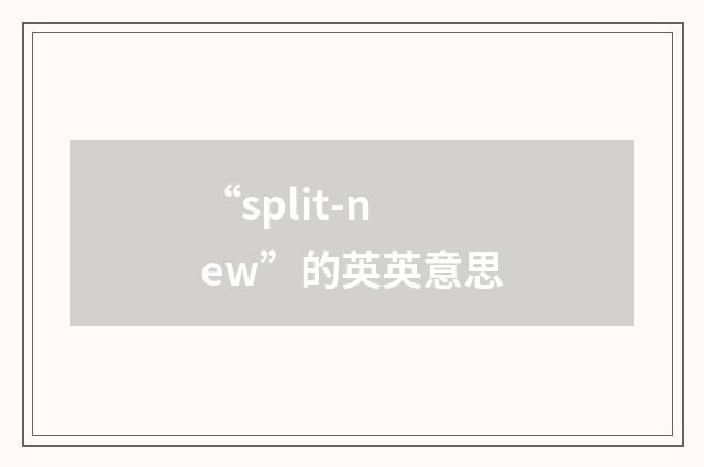 “split-new”的英英意思