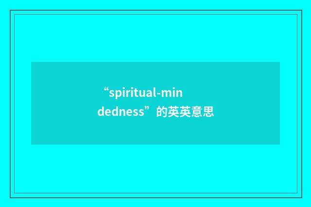 “spiritual-mindedness”的英英意思