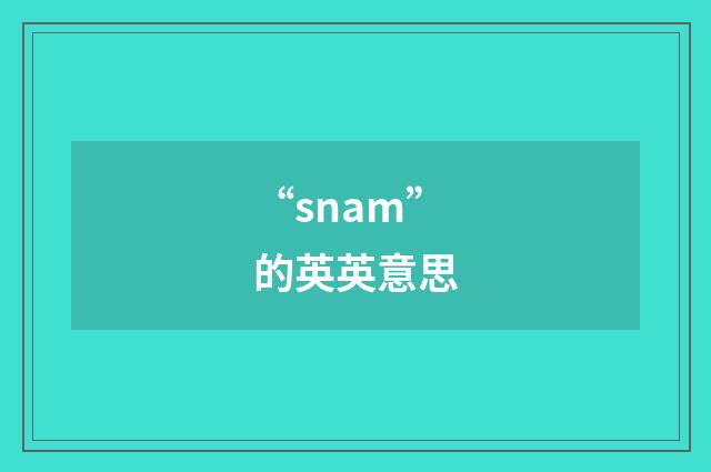 “snam”的英英意思