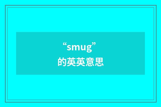 “smug”的英英意思
