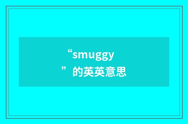 “smuggy”的英英意思