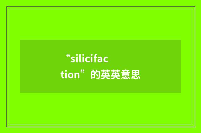 “silicifaction”的英英意思