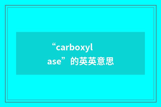 “carboxylase”的英英意思