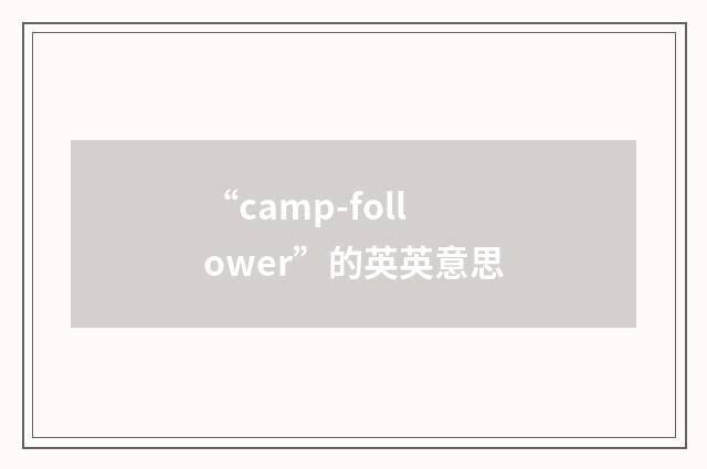 “camp-follower”的英英意思