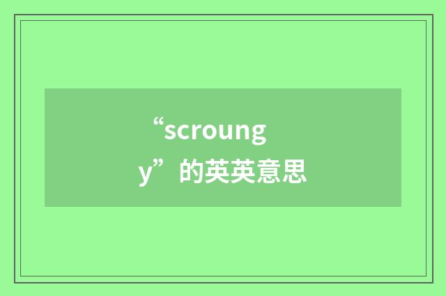 “scroungy”的英英意思
