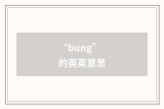 “bung”的英英意思
