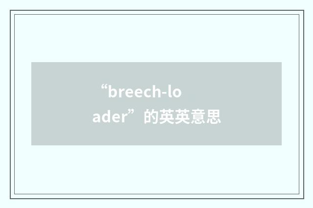 “breech-loader”的英英意思