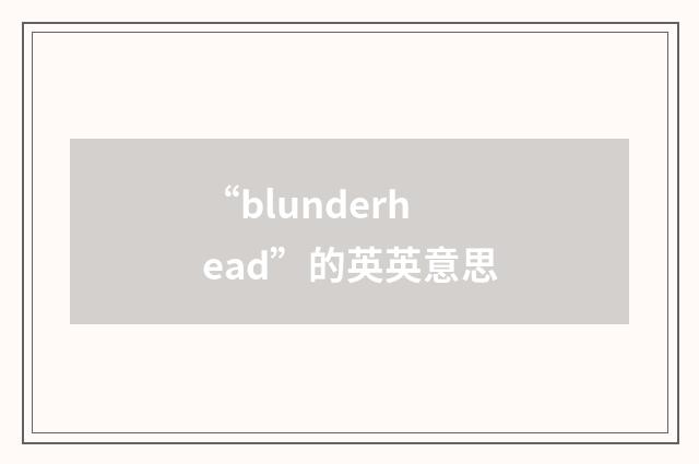“blunderhead”的英英意思