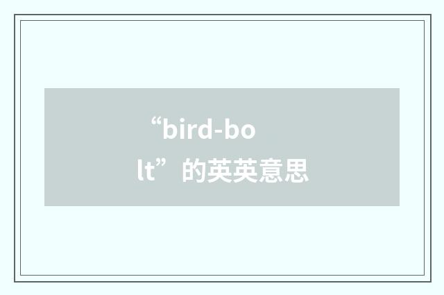 “bird-bolt”的英英意思