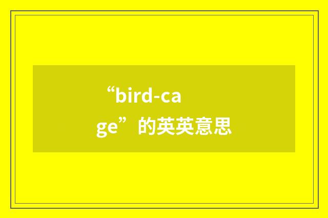 “bird-cage”的英英意思
