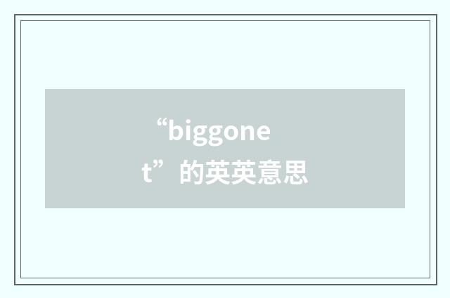 “biggonet”的英英意思