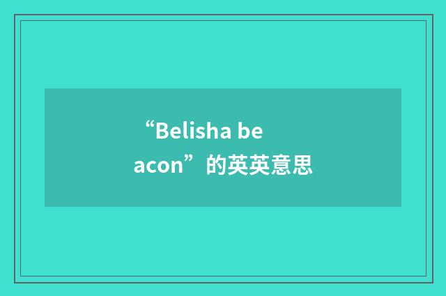 “Belisha beacon”的英英意思