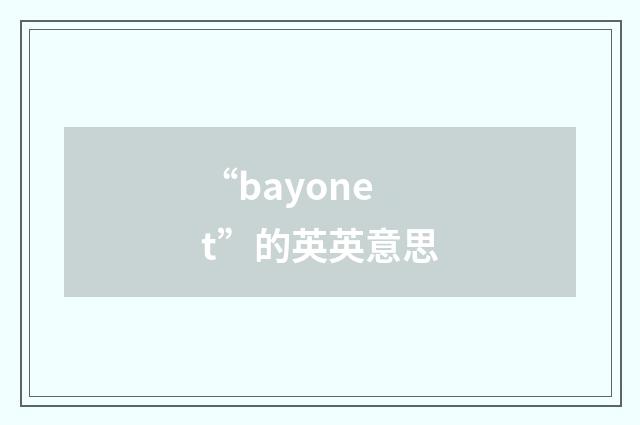“bayonet”的英英意思