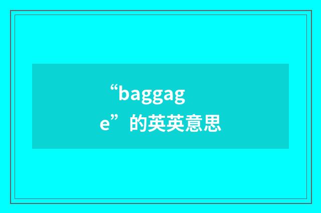 “baggage”的英英意思