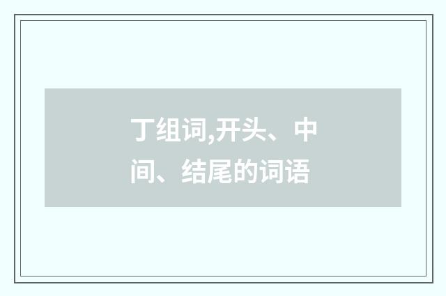 丁组词,开头、中间、结尾的词语