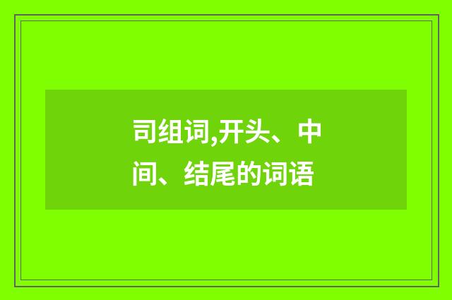 司组词,开头、中间、结尾的词语