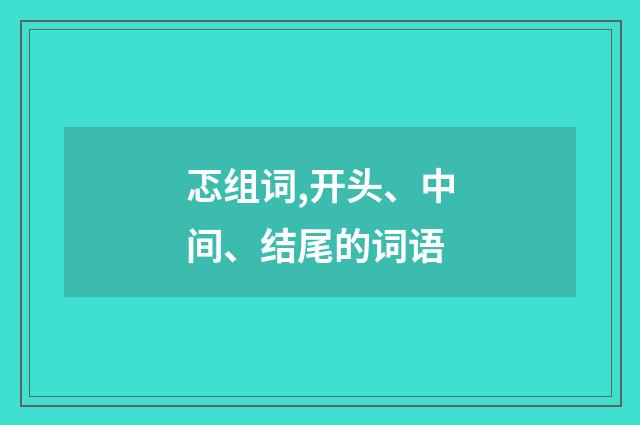 忑组词,开头、中间、结尾的词语
