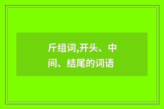 斤组词,开头、中间、结尾的词语