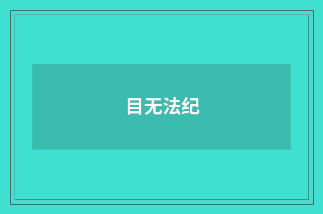 目无法纪