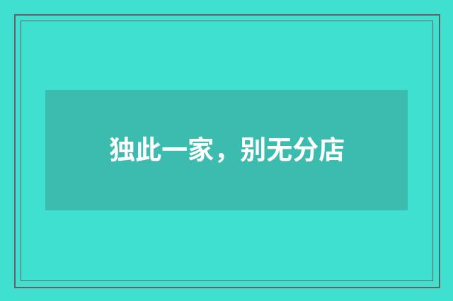 独此一家，别无分店