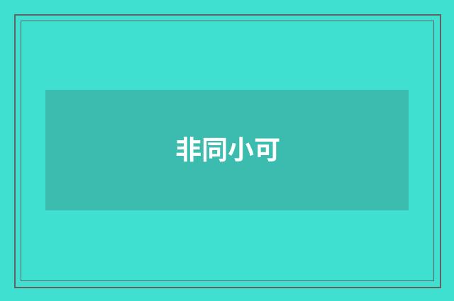 非同小可