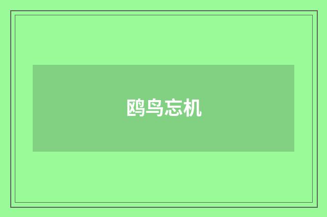 鸥鸟忘机