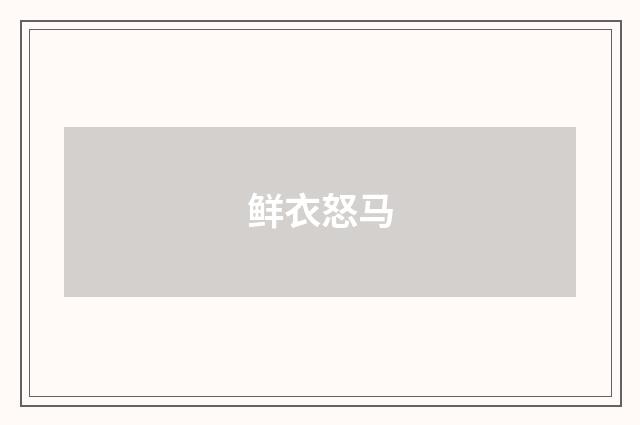 鲜衣怒马