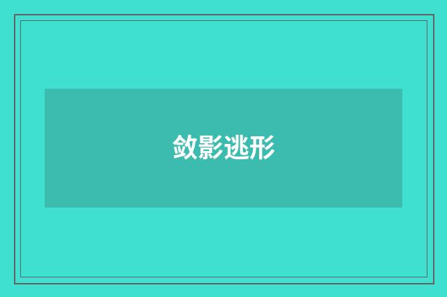 敛影逃形